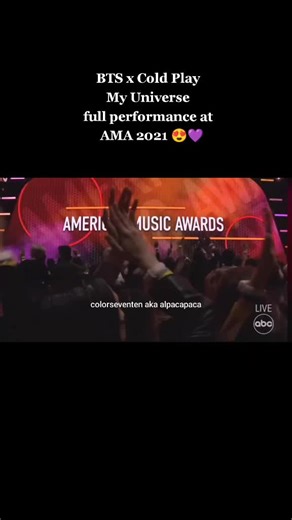 BTS & Coldplay's 'My Universe' AMA 2021 Performance