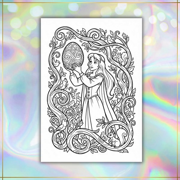 70 Easter Princess Coloring Pages for Kids, Easter Printable, A4 Size, Digital Download (please Check My Listing for US Letter) - Etsy
