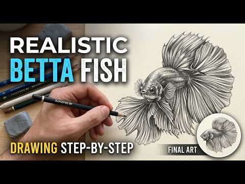 The Easiest Way to Draw a Realistic Fish (Using 1 Pencil!)