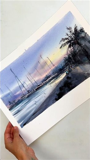 Watercolor Seascape, Eugenia Gorbacheva #gorbacheva_lessons #art #painting #watercolour #artist