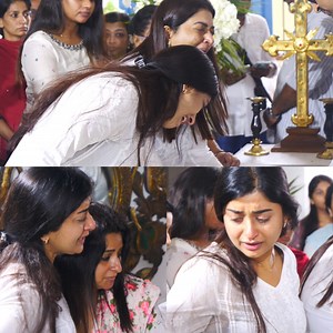 2.1M views · 10K reactions | കണ്ണ് ന്നനയാതെ കണ്ടുനിൽക്കാൻ ആവുന്നില്ല.., അവസാന ചുംബനവും നൽകി പപ്പയെ യത്രയയ്ച്ച് മീരാ ജാസ്മിൻ 梁梁 | Movie Man Broadcasting | Facebook