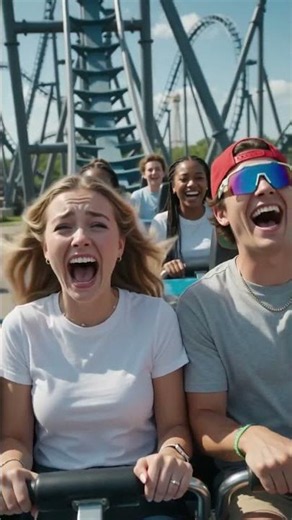 They Thought the Ride Was Over... Then THIS Happened! 🎢😂 #rollercoaster #themepark #amusementpark