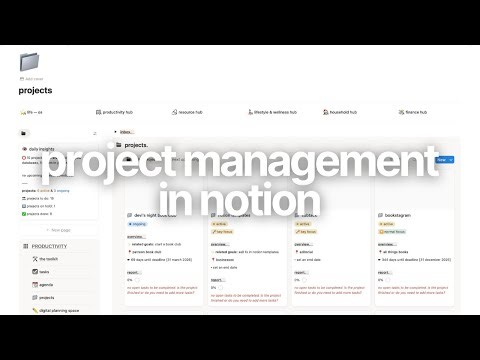 project management in notion ✨📁