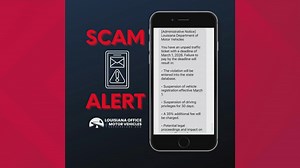 Louisiana OMV text scam alert
