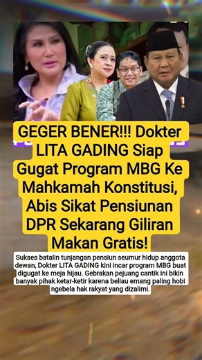 Dokter LITA GADING Bakal Gugat Program MBG Ke Mahkamah Konstitusi #shorts #viralvideo