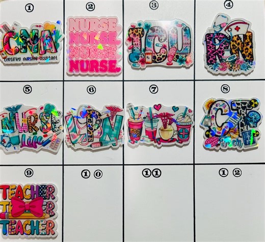 Acrylic Flat Backs, Interchangeable Acrylic, Badge Reel, Holographic, CNA, Nurse, LPN, CT, Registered Nurse, Teacher, Intensive Care-123 - Etsy