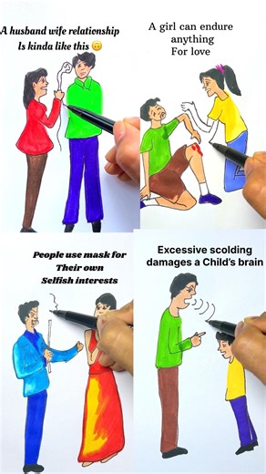 4 Types of sad short story #shorts #art #craft #drawing