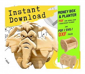 Woodworking Elephant No.2 Design for Unique Home & Garden Decoration | PDF | SVG | DXF | Scroll Saw - Etsy