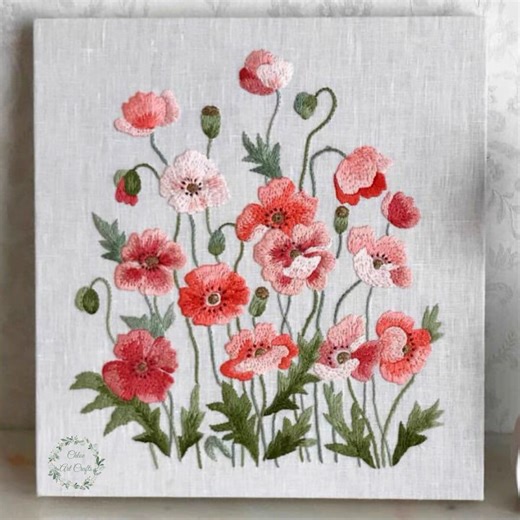 Floral Embroidery Kit: Modern Crewel Stitch, Beginner DIY Craft - Etsy