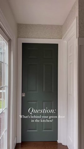 A peek behind the green pocket door in our kitchen
