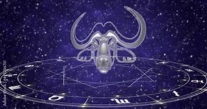 The signs of the zodiac horoscope wheel on dark star sky background animated loop 4k footage Stock Video