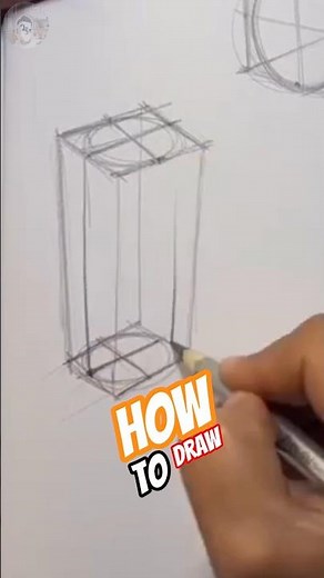 How to Draw Perfect 3D Cylinder Easily! ✏️🎨 #shorts