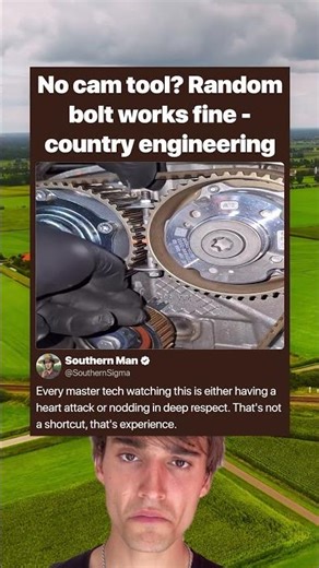 No cam tool? Random bolt works fine - country engineering