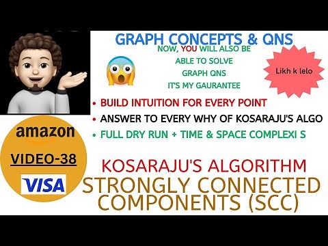 Strongly Connected Components | Kosaraju's Algorithm | Intuition | AMAZON | Graph Concepts & Qns- 38
