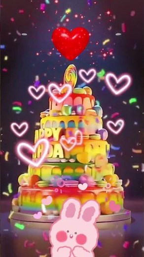 🎂 JOYEUX ANNIVERSAIRE ! Gâteau Magique, Petit Lapin et Feux d'Artifice ! 🐰✨