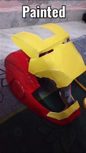 I Made an Iron Man Helmet from Cardboard 😱🦾 #IronMan #DIY #CardboardCraft #Shorts #viral #trending
