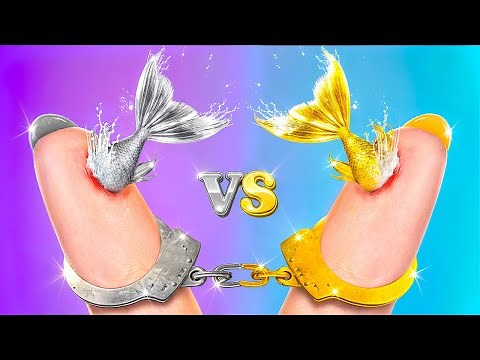 Gold Girl vs Silver Girl in Jail! How to Become a Mermaid?