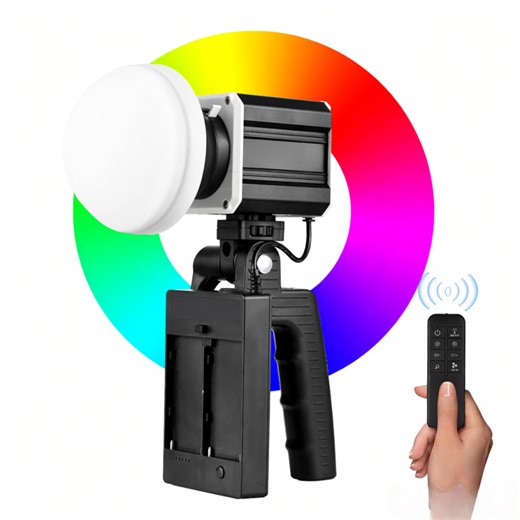 Handheld RGB Video Lumière 55W COB 2800K-6800K Dimmable 9 FX Scene Effects avec Télécommande (LCD Screen) | Leroy Merlin