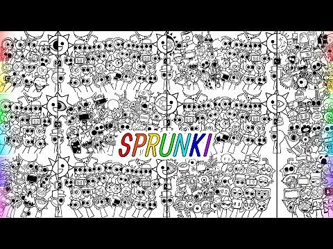 INCREDIBOX SPRUNKI New Big Coloring Book / How to Color All Original Sprunki vs Sprunki ALL PHASES