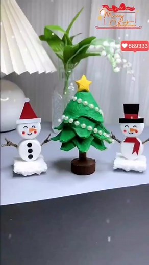 DIY Mini Christmas Tree from Used Egg Holder