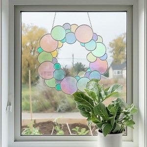 Bubble Wreath Stained Glass Pattern: Round Suncatcher Template (PDF & PNG Digital Download) - Etsy