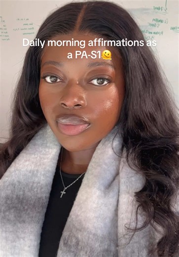 Daily morning affirmations as a PA-S in my cardio, renal, & pulm block🫠 #paschool #pastudent #physicianassistantstudent #futurepa #medicalstudent #gradschool #pas #DIML #fyp #lifeofapastudent #pastudentlife #paprincess #medical #blackpas #healthcare #foryoupage #medtok #medicine #scrublife #blackgirlwhitecoat #paschooljourney #paweek #blackwomeninmedicine #womeninstem
