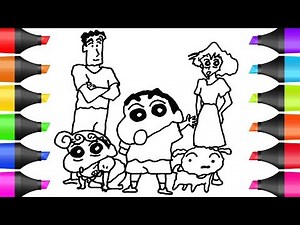 Drawing Shin Chan Family | Coloring Pages | BOBO Cute Art
