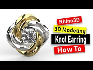 Knotted Interlock Earring Design 3D Modeling in Rhino 3D Jewelry CAD Design Tutorial #121