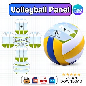 Volleyball Panel Template, Volleyball Panel Blank Template, Editable Volleyball Wrap, DIY, Photo Volleyball, Canva Template,instant Download - Etsy
