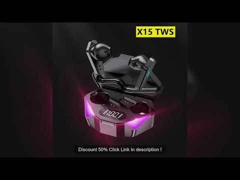 X15 TWS Gaming Earbuds Wireless Bluetooth Earphones With Mic Bass Audio Sound Positioning 9D Stereo