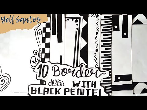 10 Border Designs using black pentel | Marker | Black Border Designs | Richi Rii
