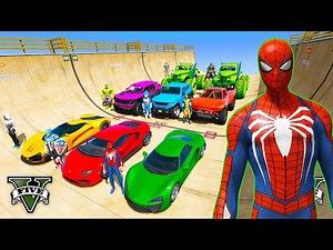 SPIDERMAN Epic New MULTI RAMP Race Challenge for Cars Racing by Trevor and Shark #16