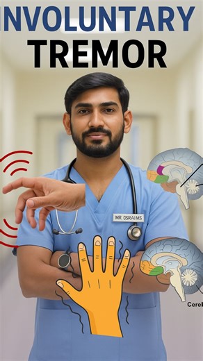 GSR AIIMS - 100 K 🔵™ on Instagram: "🧠 Involuntary Tremor – Short Notes (Reel Ready ✨) 📌 Definition: Uncontrolled, rhythmic shaking of a body part (👉 mostly hands). 📝 Types of Tremor: • 😴 Resting Tremor: Parkinson’s sign; tremor at rest. • 🏃‍♂️ Action Tremor: Appears during movement; includes essential tremor. • 🧍 Postural Tremor: Seen while holding a position. • 🎯 Intention Tremor: Worsens as you reach a target (cerebellar issue). ⚠️ Common Causes: • Essential tremor • Parkinson’s disea