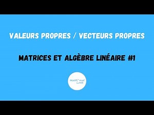 VALEURS PROPRES / VECTEURS PROPRES (COURS / EXERCICES) : MATRICES ET ALGÈBRE LINÉAIRE #1