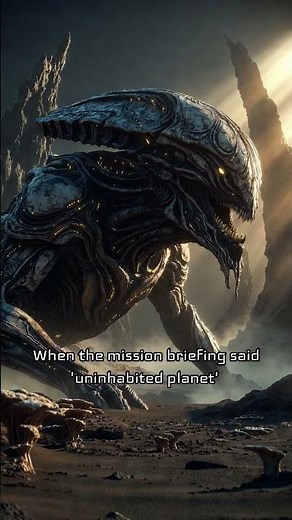 When the mission briefing said 'uninhabited planet'... #scifi #scififantasy #darkscifi