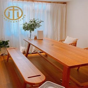[Hot Item] New Chinese Style Rectangular Log Color Ash Wood Dining Table