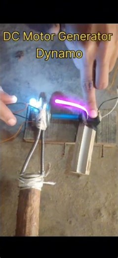 "Diy DC Motor Dynamo ProjectFree Energy" dynamo project lights up an LED . #youtubeshorts