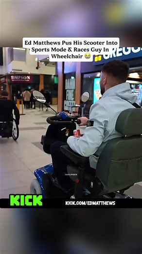 Ed Matthews Races a Wheelchair with His Scooter