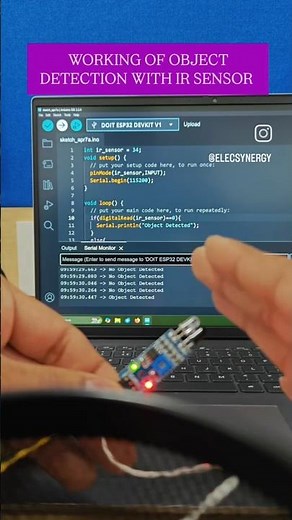 INTERFACING IR SENSOR WITH ESP32 USING ARDUINO IDE #irsensor #esp32 #arduino #elecsynergy #trending