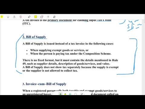 GST documents tax invoice bill of supply credit note debit note payment voucher receipt voucher