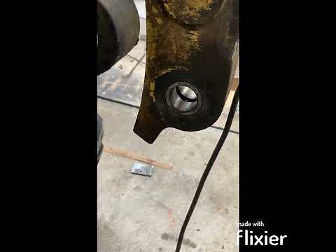 Quick and easy excavator skid steer pin wear bushing (or bearing) removal. How to remove bushings.