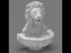 🦁 Lions Fountain Majesty – STL 3D Print Model | 360° Showcase | Decorative Lion Head Fountain 🖤