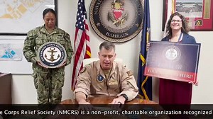 Join our Triad, the NSA ADFD coordinator BU1 Cheree Hockaday and Renee Rhinehart, the NMCRS Bahrain director, in saying “I Gave”. Donate today! NMCRS.org #nsabahrain 🎥: Ameera Al-Kooheji - NSA Public Affairs | NSA Bahrain