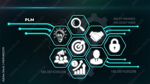 Product Lifecycle Management concept and strategic PLM system for professional industrial development and corporate efficiency.