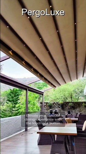 Pergoluxe Retractable Fabric Pergola | Smart Outdoor Roof for Homes & Restaurants in India