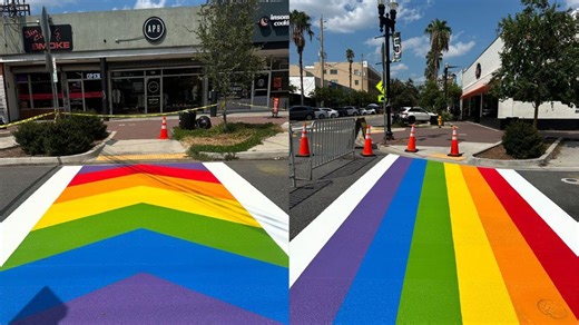 Jacksonville neighborhood's crosswalks receive rainbow makeover