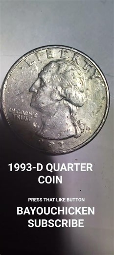 RARE VALUABLE STRIKETHROUGH /RPM/ OFF CENTER ERROR COIN 1993-D 25c