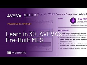 Learn in 30: AVEVA's Pre-Built MES