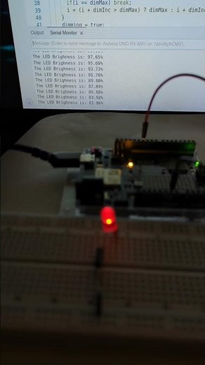 Lesson 10 Homework Paul McWhorter Arduino R4 Dimming LED