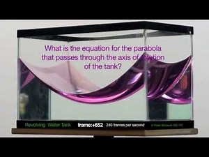 Direct Measurement Video of a Rotating Water Tank: Purple Hexane and Parabolic Fish